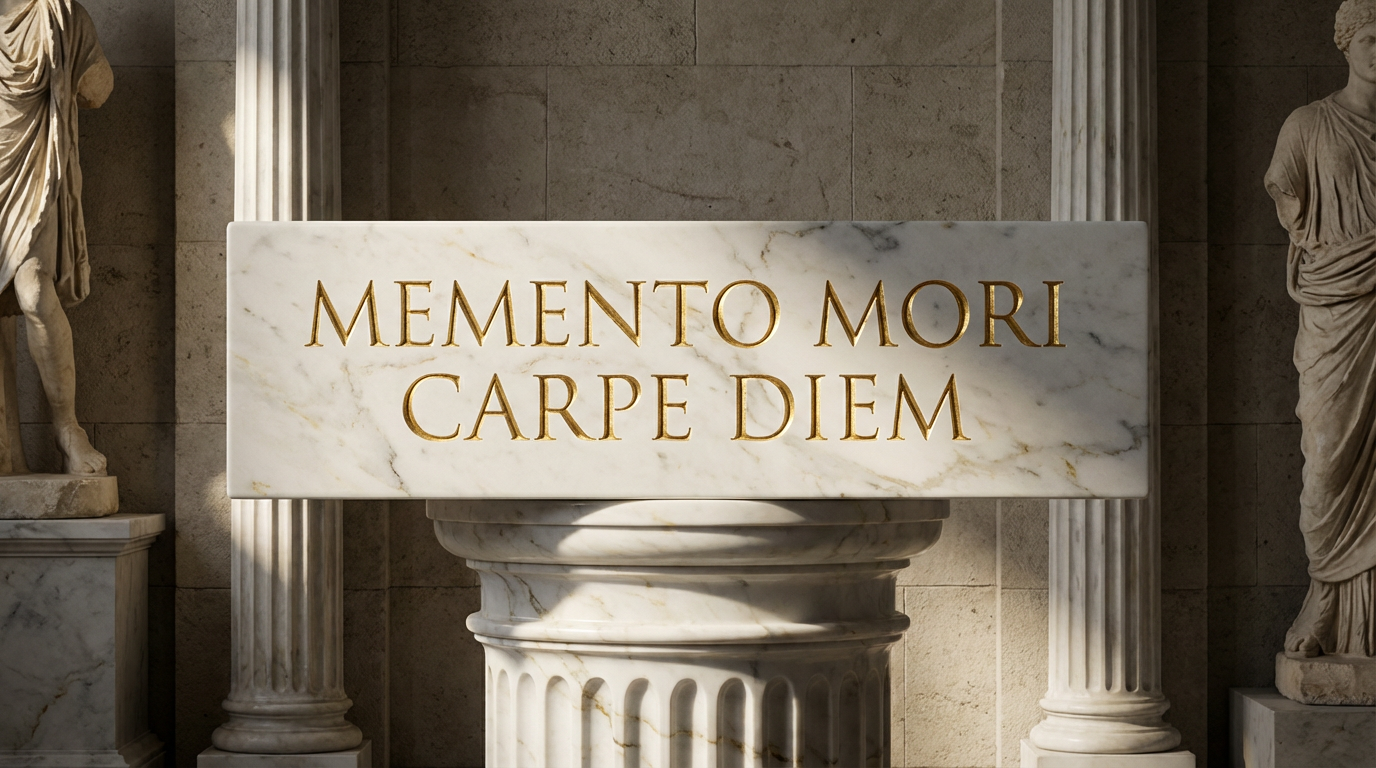 Marble with gold lettering